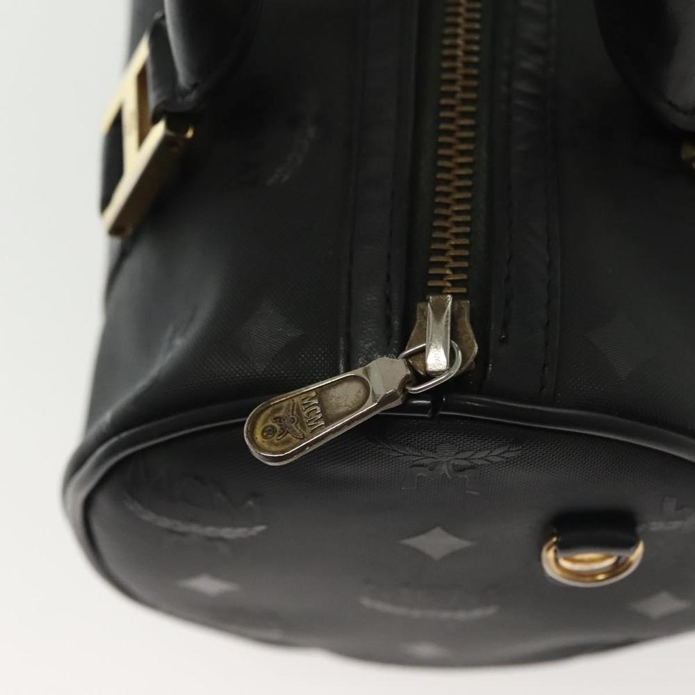 MCM Vicetos Logogram Hand Bag PVC Black Gold Auth bs28959 - Picture 10 of 16